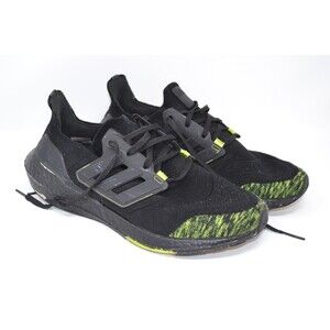 adidas Ultra Boost 22 GX5915 Men's 11 Sneakers Black Yellow Mesh‎ Running Shoes